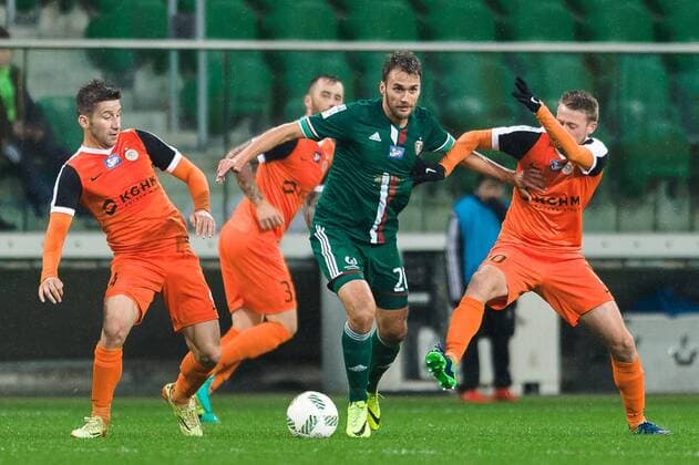 Aleksandar Todorovski zaglebie 4 Adam Kokoszka slask 20 Jaroslaw Kubicki zaglebie 20 LOTTO Ekstraklasa Professional Polish football league Slask Wroclaw - Zaglebie Lubin  161106_1SB0223