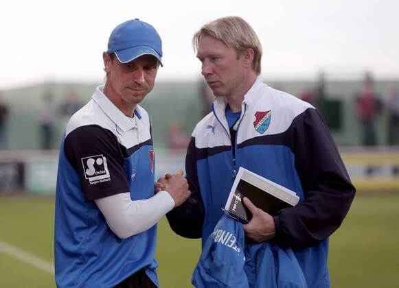 Matthias Mink (Trainer TSV Steinbach, links) und Daniel Bogusz (Co Trainer TSV Steinbach) Haiger Copyright: xCSTx Eibner-Pressefotox EP_cst
