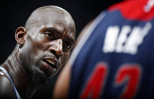 February 25, 2015 - Minneapolis, MN, USA - Kevin Garnett (21) in the second quarter. CARLOS GONZALEZ cgonzalez@startribune.com, February 25, 2015, Minneapolis, MN, Target Center, NBA Basketball Herren USA Minnesota Timberwolves vs. Washington Wizards Minneapolis News - February 25, 2015 - ZUMAm42_ 20150225_zaf_m42_054