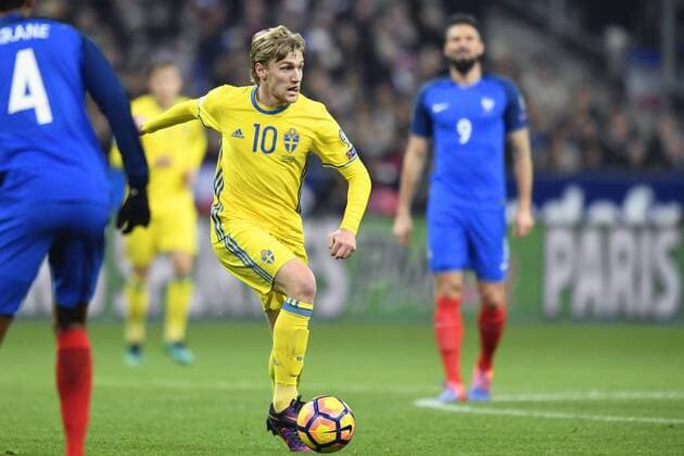 161111 Schwedens Emil Forsberg Fußball WM-Quali Frankreich vs Schweden am 11. November 2016 in Saint-Denis  Copyright: PETTERxARVIDSON BB161111PA046