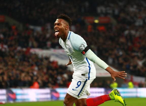 England v Scotland - FIFA World Cup WM Weltmeisterschaft Fussball 2018 Qualifier . . London, UK . . 11.11.2016 Daniel Sturridge (E) celebrates scoring a goal for England.1-0 