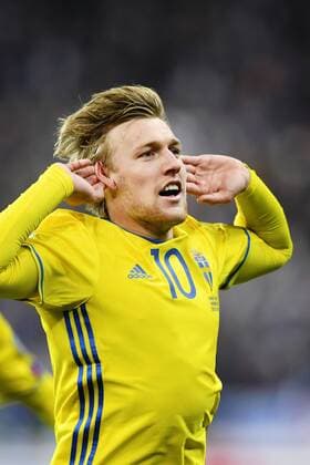 161111 Schwedens Emil Forsberg 1-0 Fußball WM-Quali Frankreich vs Schweden am 11. November 2016 in Saint-Denis  Copyright: PETTERxARVIDSON BB161111PA078