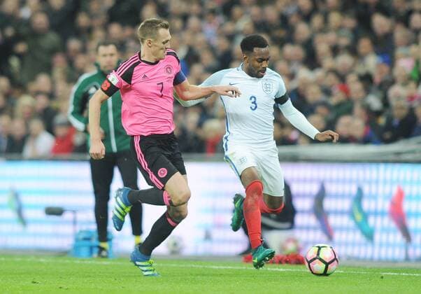 Football - 2016 2017 World Cup Qualifier - Group F: England vs. Scotland Darren Fletcher of Scotland and Danny Rose of England at Wembley. COLORSPORT ANDREW COWIE 