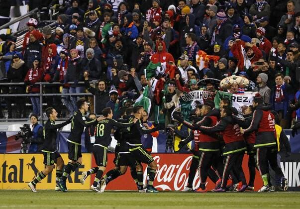 November 11, 2016 - Columbus, OH, USA - Mexico forward Jesus Manuel Corona (7) and teammates celebrate scoring a goal during the first half against the United States at Crew Stadium in Columbus on Friday, Nov. 11, 2016. Mexico won, 2-1. Mexico at United States - ZUMAm67_ 20161111_zaf_m67_049