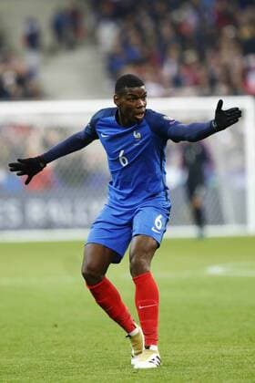November 11, 2016 - Paris, France - Paul Pogba of France reacts during the 2018 World Cup group A qualifying football match between France and Sweden at the Stade de France in Saint-Denis, north of Paris, on November 11, 2016. France won 2-1. France v Sweden - FIFA 2018 World Cup Qualifier  - ZUMAn230 20161111_zaa_n230_380