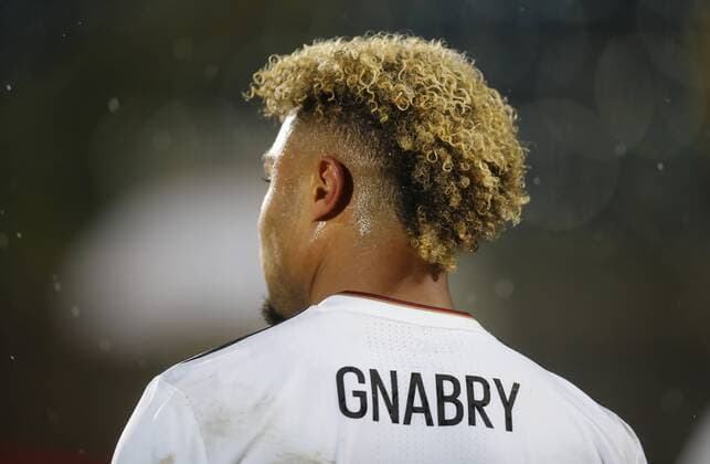 Serge GNABRY, DFB 8 one person, portrait, single, half-size, hair SAN MARINO - GERMANY 0-8 World Cup Qualifikation at November 11, 2016 in San Marino, Italy