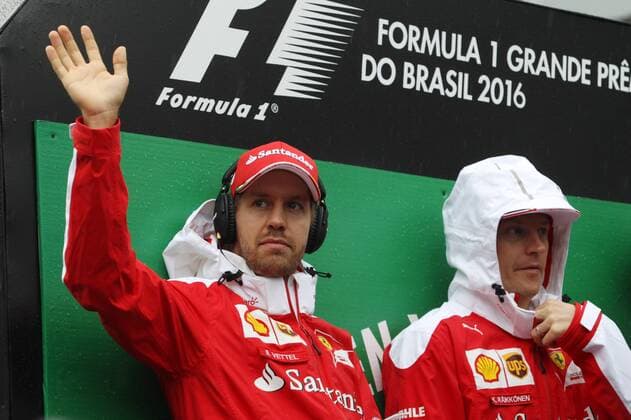 Fußball, WM Quali, Training Nationalteam Schweden in Budapest Brazilian Grand Prix, Sao Paulo 10 - 13 November 2016 13.11.2016 - Sebastian Vettel (GER) Scuderia Ferrari SF16-H and Kimi Raikkonen (FIN) Scuderia Ferrari SF16-H 