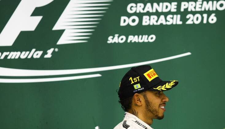 Grande Pr?mio do Brasil de F?rmula 1 2016 SÃO PAULO, SP - 13.11.2016: GRANDE PRÊMIO DO BRASIL DE FÓRMULA 1 2016 - In the picture the Lewis Hamilton team Mercedexs AMG Petronas F1 Team celebrates victory in the Grand Prix of Brazil Formula 1 in 2016 held this Sunday (13) at the Interlagos Circuit. (Photo: Aloisio Mauricio Fotoarena) x1229668x  AloisioxMauricio
