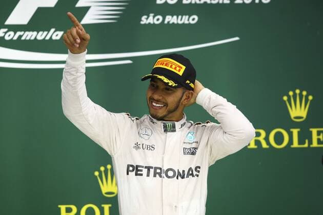 Grande Pr?mio do Brasil de F?rmula 1 2016 SÃO PAULO, SP - 13.11.2016: GRANDE PRÊMIO DO BRASIL DE FÓRMULA 1 2016 - In the picture the Lewis Hamilton team Mercedexs AMG Petronas F1 Team celebrates victory in the Grand Prix of Brazil Formula 1 in 2016 held this Sunday (13) at the Interlagos Circuit. (Photo: Aloisio Mauricio Fotoarena) x1229689x  AloisioxMauricio