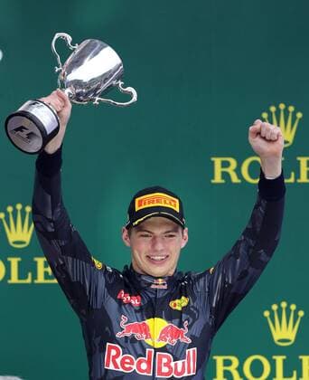 Grande Pr?mio do Brasil de F?rmula 1 2016 SÃO PAULO, SP - 13.11.2016: GRANDE PRÊMIO DO BRASIL DE FÓRMULA 1 2016 - Max Verstappen (NED) Red Bull Racing celebrates third place during the Brazil Grand Prix Formula 1 in 2016 held at the Interlagos Circuit on Sunday. (Photo: Rodolfo Buhrer La Imagem Fotoarena) x1229752x  RodolfoxBuhrer