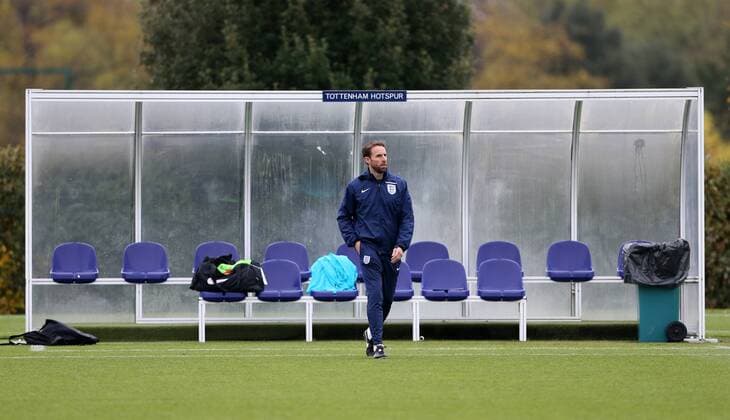 England s Gareth Southgate looks on during training at Tottenham Hotspur training centre, London. Picture date November 14th, 2016 Pic David Klein Sportimage EDITORIAL USE ONLY. No use with unauthorised audio, video, data, fixture lists, club league logos or live services. Online in-match use limited to 120 images, no video emulation. No use in betting, games or single club league player publications.