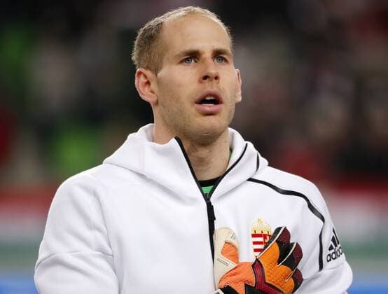 BUDAPEST, HUNGARY - NOVEMBER 13: Goalkeeper Peter Gulacsi of Hungary listens to the anthem prior to the FIFA 2018 World Cup Qualifier match between Hungary and Andorra at Groupama Arena on November 13, 2016 in Budapest, Hungary. LaszloxSzirtesi 