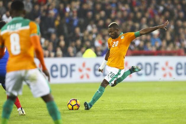 Geoffroy Serey Die (Elfenbeinküste) Fußball : Nationalteam - Frankreich vs Elfenbeinküste - Testspiel - - 15 11 2016 GwendolineLeGoff Panoramic 