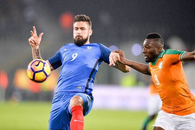 09 OLIVIER GIROUD (fra) - 09 Wilfried Kanon (civ) FOOTBALL : Frankreich - Elfenbeinküste Nationalteam Länderspiel - Testspiel - 15 11 2016 AnthonyBIBARD FEPx 