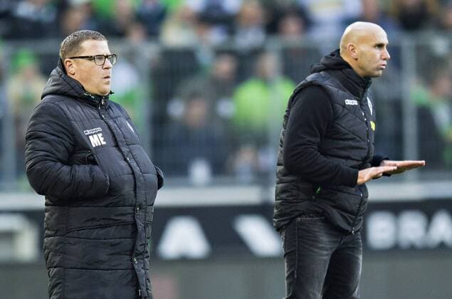 Mönchengladbach, 19.11.2016, Borussia Park Manager Max Eberl (BMG), Trainer Andre Schubert (BMG) VfL Borussia Mönchengladbach - 1. FC Köln mm