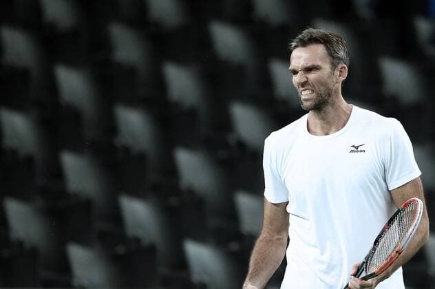 Croatian Davis Cup team training 20.11.2016., Zagreb - Croatian Davis Cup team held first training in Arena. Ivo Karlovic.  SanjinxStrukic PIXSELL