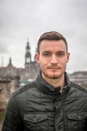 Florian Ballas beim Fotoshooting für das Stadionheft Kreisel. Florian Ballas