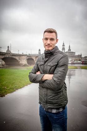 Florian Ballas beim Fotoshooting für das Stadionheft Kreisel. Florian Ballas