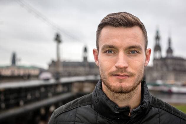 Florian Ballas beim Fotoshooting für das Stadionheft Kreisel. Florian Ballas