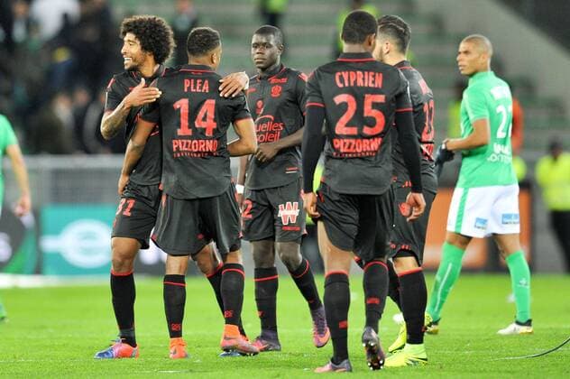 31 DANTE (nice) - 32 Malang SARR (nice) - Jubel FOOTBALL : Saint Etienne vs Nice - Ligue 1 - 20 11 2016 FEP 