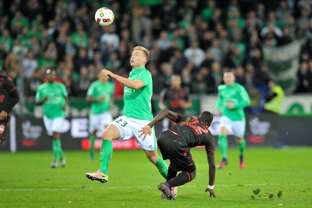Fußball, AS Saint Etienne - OGC Nizza 23 Alexander SODERLUND (asse) FOOTBALL : Saint Etienne vs Nice - Ligue 1 - 20 11 2016 FEP 