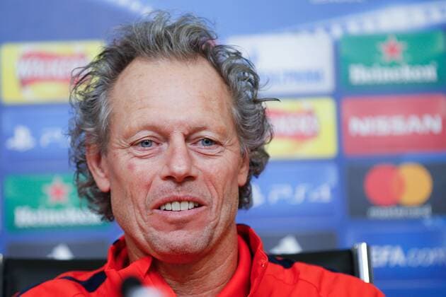 Club s head coach Michel Preud homme pictured during a press conference PK Pressekonferenz of Belgian first division soccer team Club Brugge KV in Leicester, Great Britain, Monday 21 November 2016. Club Brugge will play tomorrow the fifth game of Champions League group stage competition, in the group G, against British club Leicester City Football Club. BRUNOxFAHY  x04980307x