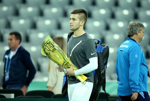 PXL_Croatia Davis Cup team practice 21.11.2016., Zagreb, Croatia - Croatia Davis Cup team practice prior to Davis Cup finals against Argentina. Borna Coric.  IgorxKralj PIXSELL