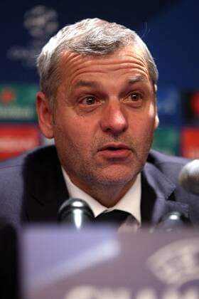 PXL_Olympique Lyonnais press conference PK Pressekonferenz 21.11.2016., hotel Westin, Zagreb, Croatia - Lyon manager Bruno Genesio during a press conference prior to the UEFA Champions League group H - matchday 5 match between Dinamo Zagreb and Lyon.  AntoxMagzan PIXSELL