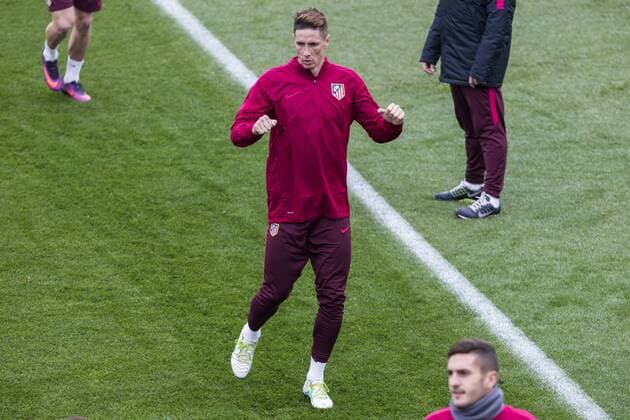 Atletico de Madrid s Fernando Torres during the official training of Atletico de Madrid before the Champions League match between Atletico de Madrid and PSV Eindhoven at Cerro del Espino in Madrid , Spain. November 22, 2016.  (20161122007)