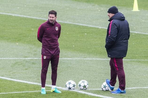 Atletico de Madrid s coach Diego Pablo Cholo Simeone during the official training of Atletico de Madrid before the Champions League match between Atletico de Madrid and PSV Eindhoven at Cerro del Espino in Madrid , Spain. November 22, 2016.  (20161122025)