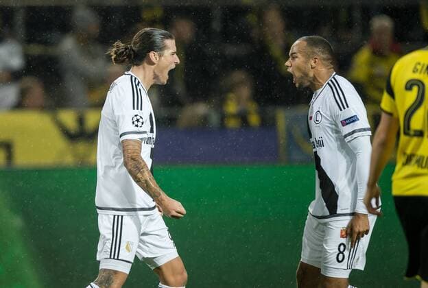 2016.11.22 , Football UEFA Champions League Season 2016 2017 Borussia Dortmund - Legia Warszawa Aleksandar Prijovic goal celebration, Vadis Odjidja Ofoe  20161122PF_RO0232