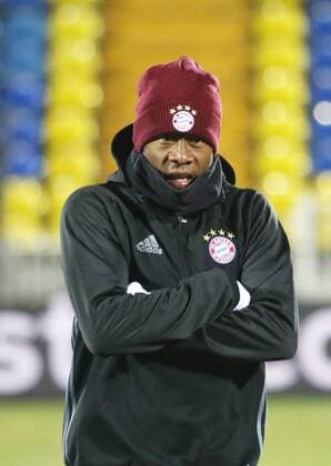 ROSTOV-ON-DON, RUSSIA - NOVEMBER 22, 2016: Bayern Munich s David Alaba in a training session ahead of a UEFA Champions League Group D football match against FC Rostov. Valery Matytsin TASS  TS0387D2