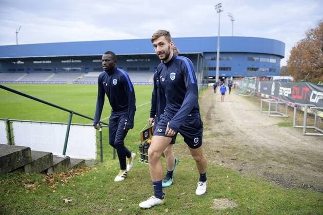 Genk s Omar Colley and Genk s Tino-Sven Susic pictured before a training session of Belgian soccer team RC Genk, Wednesday 23 November 2016, in Genk. Tomorrow Genk is playing the fifth game of the group stage of the Europa League competition against Austrian team Rapid Wien, in the group F. YORICKxJANSENS  x04980996x