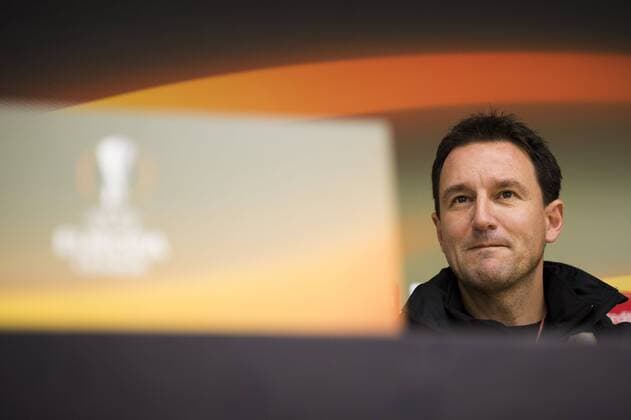 Standard s head coach Aleksandar Jankovic pictured during a press conference PK Pressekonferenz of Belgian soccer team Standard de Liege, Wednesday 23 November 2016, in Vigo, Spain. Tomorrow Standard is playing the fifth game of the group stage of the Europa League competition against Spanish team Celta Vigo, in the group G. NICOLASxLAMBERT  x04981550x