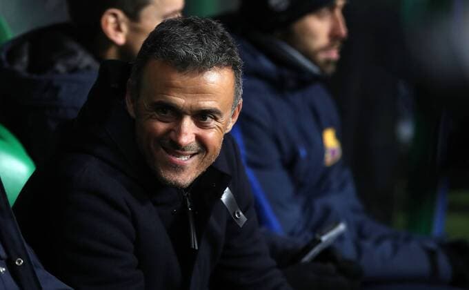Football - 2016 2017 UEFA Champions League - Group C: Celtic vs. Barcelona Manager of Barcelona Luis Enrique , at Celtic Park. COLORSPORT 