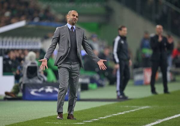 23.11.2016, Fussball UEFA Champions League 2016 2017, Gruppenphase, 5.Spieltag, Borussia Mönchengladbach - Manchester City, im Borussia-Park Mönchengladbach. Trainer Pep Guardiola (Manchester City) 
