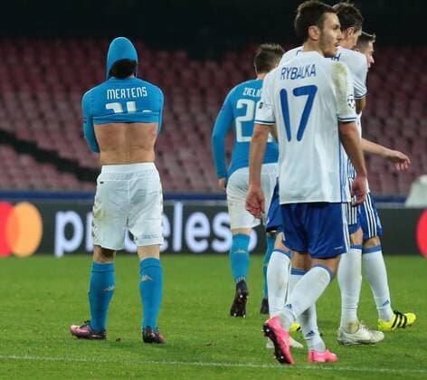Dries Mertens Napoli, dejection Napoli 23-11-2016 Stadio San Paolo Football Calcio UEFA Champions League 2016 2017 Group B. SSC Napoli vs. Dynamo Kiev cesarexpurini