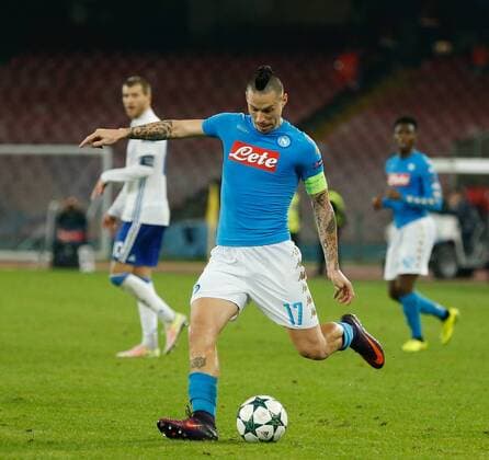 November 23, 2016 - Naples, Italy - Marek Hamsik of SSC Napoli in action during the Champions League match between SSC Napoli and Dinamo Kiev at San Paolo Stadium, in Naples, Italy on Nov 23, 2016. SSC Napoli v FC Dynamo Kyiv - UEFA Champions League  - ZUMAn230 20161123_zaa_n230_247