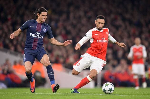09 EDINSON CAVANI (psg) - 34 Francis Coquelin (ars) - Fussball, Champions League, FC Arsenal vs. Paris Saint Germain PSG - 23 11 2016 AnthonyBIBARD FEP Panoramic 