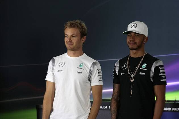 Abu Dhabi Grand Prix, UAE 24 - 27 November 2016 24.11.2016 - press conference PK Pressekonferenz Nico Rosberg (GER) Mercedes AMG F1 W07 Hybrid and Lewis Hamilton (GBR) Mercedes AMG F1 W07 Hybrid 