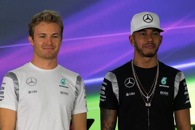 Abu Dhabi Grand Prix, UAE 24 - 27 November 2016 24.11.2016 - press conference PK Pressekonferenz Nico Rosberg (GER) Mercedes AMG F1 W07 Hybrid and Lewis Hamilton (GBR) Mercedes AMG F1 W07 Hybrid 