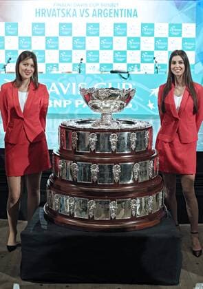 Bilder des Tages - SPORT Davis Cup Finale, Auslosung der Spielpaarungen Davis Cup Trophy 24.11.2016., Croatia, Zagreb - Davis Cup Trophy.  SanjinxStrukic PIXSELL