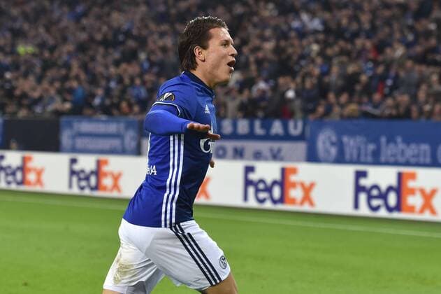 24.11.2016, Fussball UEFA Europa League, 2016 17, 5. Spieltag, FC Schalke 04 - OGC Nizza, Yevhen KONOPLYANKA (FC Schalke 04) jubelt
