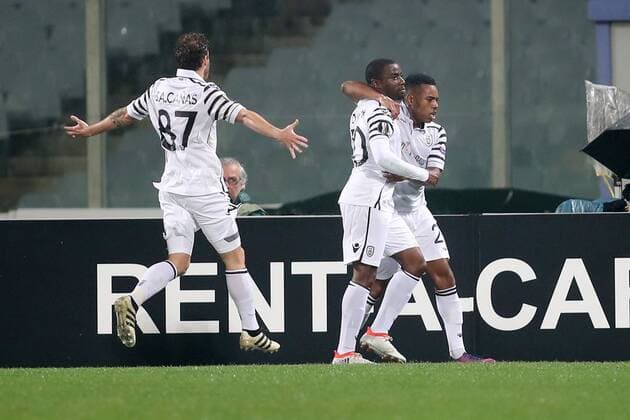 L esultanza dopo il gol di Djalma Campos Paok Goal Celebration Paok Firenze 24-11-2016 Stadio Artemio Franchi Europa League Fiorentina - Paok Foto Luca Pagliaricci Insidefoto LucaxPagliaricci