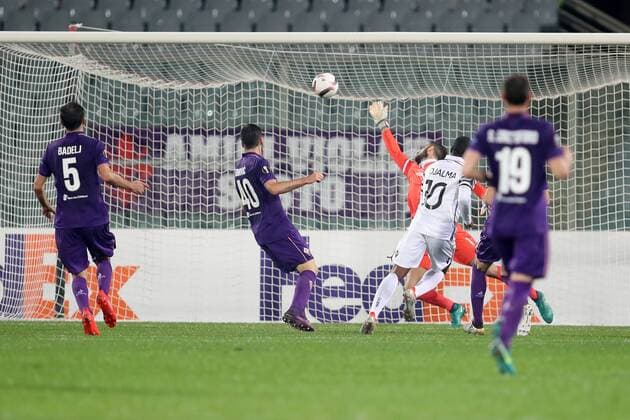 Il gol di Djalma Campos Paok Goal Celebration Paok Firenze 24-11-2016 Stadio Artemio Franchi Europa League Fiorentina - Paok Foto Luca Pagliaricci Insidefoto LucaxPagliaricci