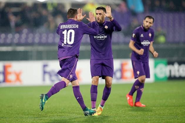 L esultanza dopo il gol di Federico Bernardeschi Fiorentina Goal Celebration Fiorentina Firenze 24-11-2016 Stadio Artemio Franchi Europa League Fiorentina - Paok Foto Luca Pagliaricci Insidefoto LucaxPagliaricci
