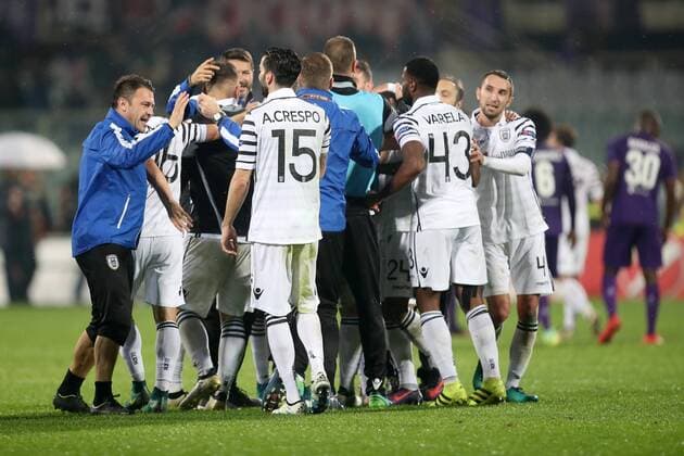 Esultanza finale giocatori del Paok Celebration Paok Firenze 24-11-2016 Stadio Artemio Franchi Europa League Fiorentina - Paok Foto Luca Pagliaricci Insidefoto LucaxPagliaricci