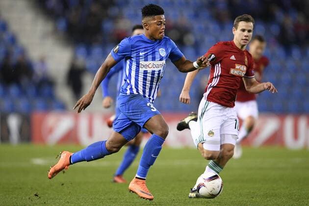 Genk s Leon Bailey pictured in action during a game of the fifth day of the group stage (Group F) of the Europa League competition between Belgian soccer team RC Genk and Austrian team Rapid Wien, Thursday 24 November 2016, in Genk. YORICKxJANSENS  x04982837x