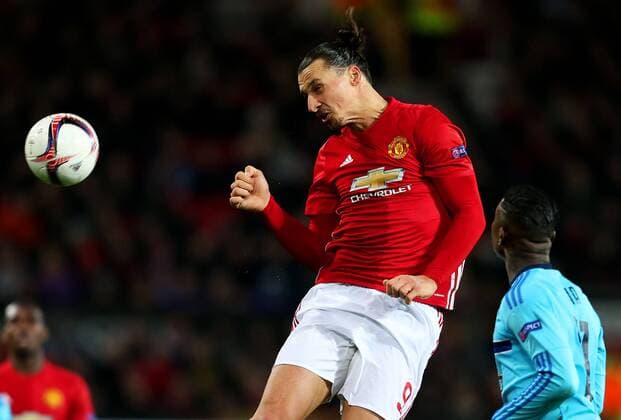 Zlatan Ibrahimovic of Manchester United ManU during the UEFA Europa League match at Old Trafford, Manchester. Picture date: November 24th 2016. Pic Matt McNulty Sportimage EDITORIAL USE ONLY. No use with unauthorised audio, video, data, fixture lists, club league logos or live services. Online in-match use limited to 120 images, no video emulation. No use in betting, games or single club league player publications.