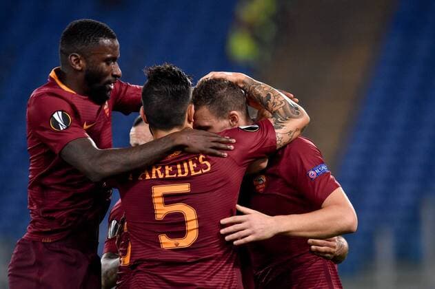 November 24, 2016 - Rome, Italy - Edin Dzeko of Roma celebrates scoring first goal during the UEFA Europa League match between Roma and Viktoria Plzen at Stadio Olimpico, Rome, Italy on 24 November 2016. Roma v Viktoria Plzen - UEFA Euope League  - ZUMAn230 20161124_zaa_n230_138